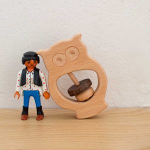 hochet Filou le hibou en hêtre