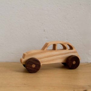 petite voiture "2CV" frêne et noyer
